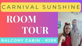 Carnival Sunshine Balcony Room Tour 8299