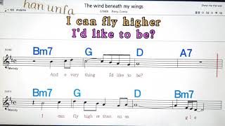 The wind beneath my wings/Perry Como💋노래방, 통기타 , 코드 큰악보,  가라오케, 반주💖Karaoke, Sheet Music, Chord, MR