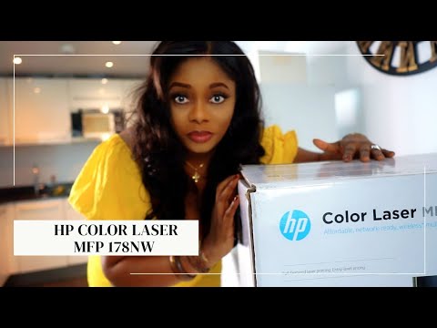 Hewlett Packard (HP) HP Color LaserJet 178nw AIO daugiafunkcis Spausdintuvas - A4 spalvotas lazerinis, spausdinimas/kopijavimas/skenavimas, LAN, WiFi, 18 psl./min., 100–500 puslapių per mėnesį (pakeičia M183fw) video