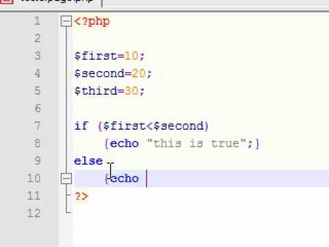 PHP Tutorial 4 If Else Statements