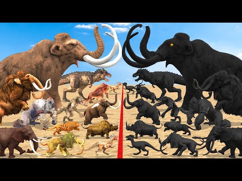Animal Epic Battle Prehistoric Mammals VS Shadows Itself Size Animal Revolt Battle Simulator