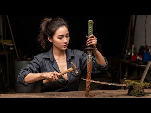 Rusty Japanese Katana Sword Restoration – Broken Souvenir Revived