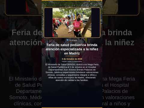 Feria de salud pediátrica brinda atención especializada a la niñez en Madriz