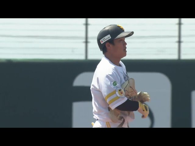【ファーム】4番の一打!! ホークス・井上朋也 左中間を破る2点タイムリー2ベースヒット!!  2024年4月10日 福岡ソフトバンクホークス 対 オリックス・バファローズ