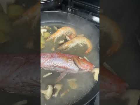 Cooking fish soup Red Mullet
