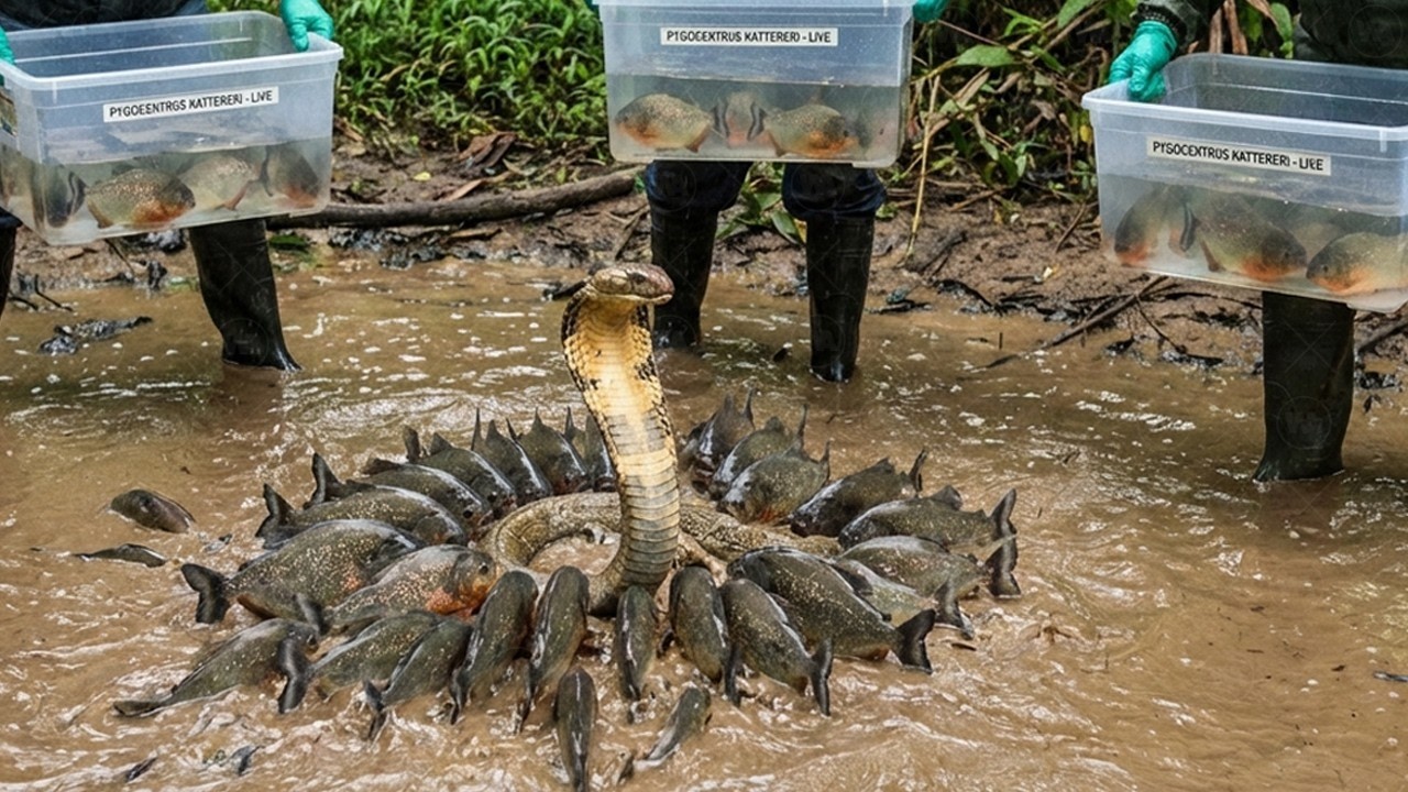 Soltaron Miles De Pirañas En El Agua Donde Estaban Las Cobras, y Esto Es Lo Que Pasó