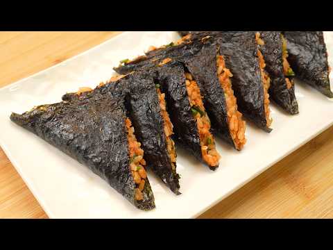 김밥 한번만 딱 접는 삼각김밥 🍙