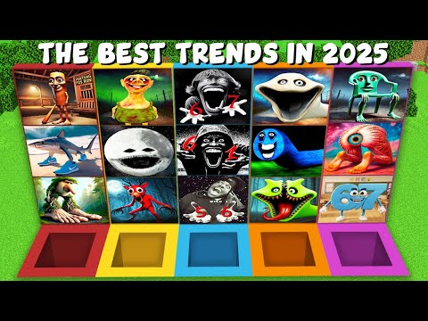 SURVIVAL in THE BEST TRENDS IN 2025 PITS WITH BRAINROT | SIX SEVEN KID | HUNGRY WORM in Minecraft !