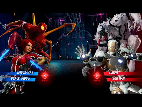 Spiderman & Black Widow vs Anti-Venom & Iron Man (Very Hard)-Marvel vs Capcom | 4K UHD Gameplay