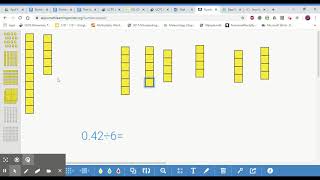 Decimal divided by a whole number:Base 10 blocks