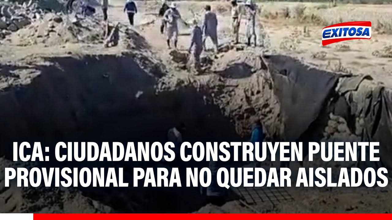 🔴🔵 Ica: vecinos levantan puente provisional para evitar el aislamiento tras daños en vía