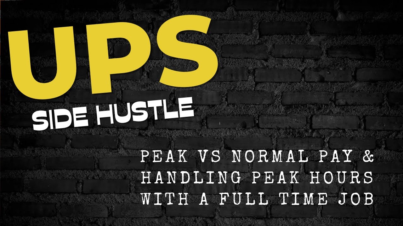 UPS Package Handler Side Hustle - Peak vs Normal pay and handling peak with a full time job