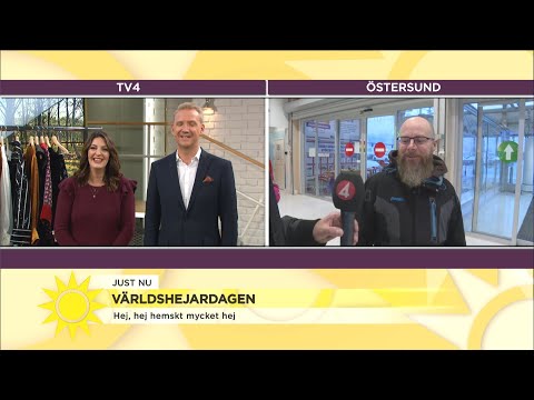 Världshejadagen: "Hej, hej hemskt mycket hej" - Nyhetsmorgon (TV4)
