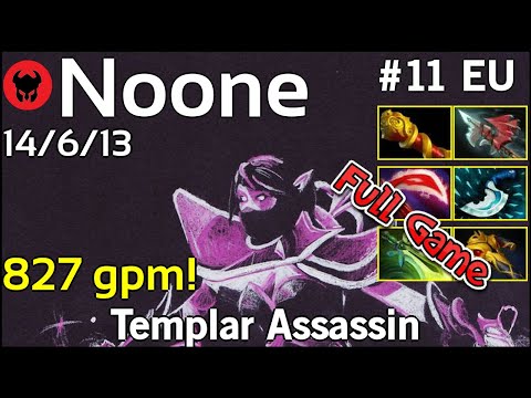 827 gpm! Noone plays Templar Assassin!!! Dota 2 Full Game 7.21