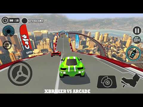 Impossible Stunts Car Tracks 3D - Green Car Driving Multiplayer Mode - Android Gameplay Walkthrough