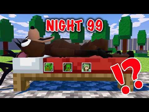 Mikey Family survived 99 NIGHT inside BED of a ROBLOX DEER in Minecraft! - Maizen