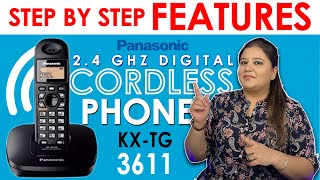 How to setup Panasonic Cordless Phone KX-TG3611SX  | Features  explained step by step | Hindi