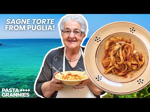 Annina makes spiral-shaped pasta from Apulia called Sagne Torte! | Pasta Grannies