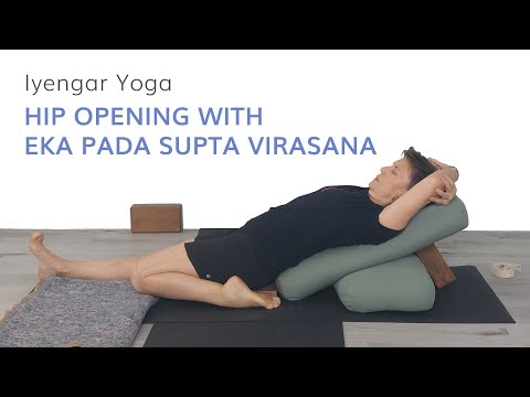 Hip Opening with Eka Pada Supta Virasana—Iyengar Yoga with Kathy Cook