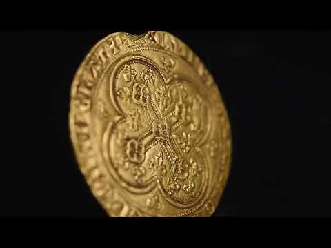 Moeda, França, Aquitaine, Edward III, Ecu d'or à la chaise, 1344, EF(40-45)