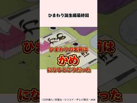 ひまわりの名前は【かめ】になるところだった　#shorts #クレヨンしんちゃん #家族 #親子 #ほっこりする話