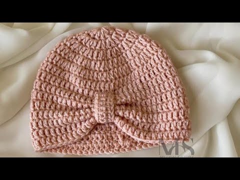 How to crochet a turban baby hat 0-6 months