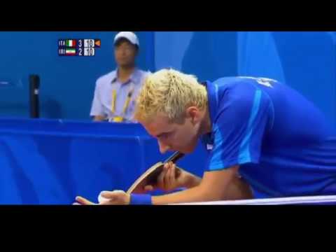 [2008 Hero] Italian Bobocica -vs- Norouzi (IRI) with big backhand, Pre-round