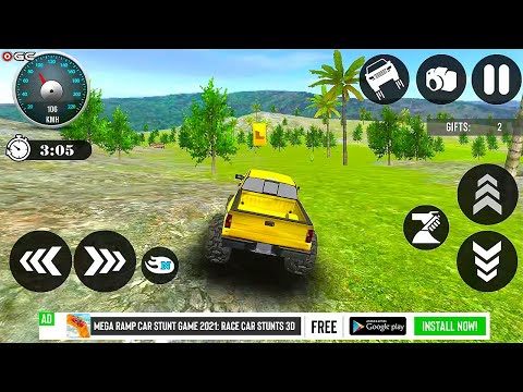 4x4 Offroad SUV Monster Truck Simulator / YELLOW BİG WHEEL CAR / Android GamePlay #3