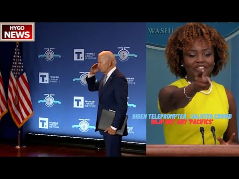 Biden Teleprompter Rambling Speech, saluted the crowd; KJP Not Any 'Pacifics'