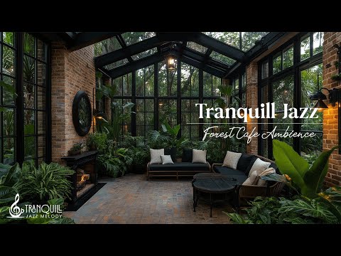 Tranquill Jazz In Forest Living Room Ambience | Therapy Jazz Relaxing Music For Studying,  Sleepi...