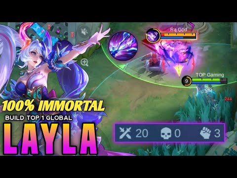 NEW LAYLA ONE HIT BUILD & EMBLEM!! 💯 IMMORTAL - Mobile Legends