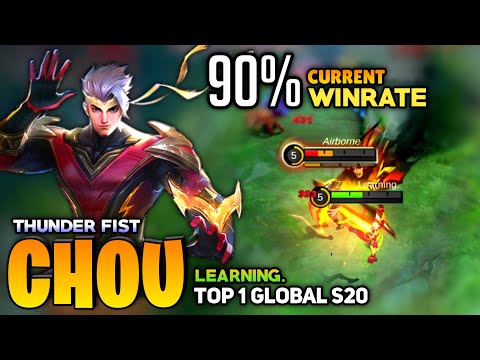 Sidelane Chou Perfect Stun, 90% Current Winrate [Top 1 Global Chou S20] Learning. - Mobile Legends