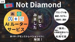 Not Diamond、全く新しい無料のAI チャットボットが登場、デモンストレーションを交え解説