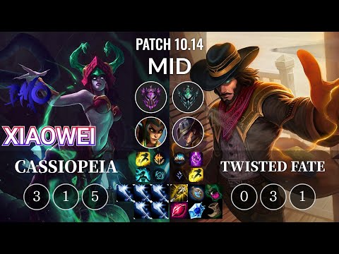 DMO Xiaowei Cassiopeia vs Twisted Fate Mid - KR Patch 10.14