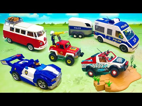 Toy Police car, Fire Truck, Rescue helicopter, Paw Patrol Chase rescue a cat | Toys Review for Kids