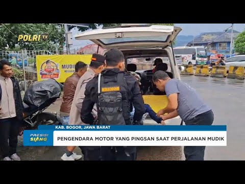 KAPOLSEK CIAWI BANTU PENGENDARA MOTOR YANG PINGSAN SAAT PERJALANAN MUDIK