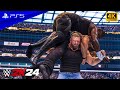 WWE 2K24 - Brock Lesnar vs. Omos, & Braun Strowman | One on Two Handicap Match | PS5™ [4K60]