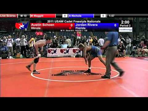 Cadet Freestyle 130 - Austin Schoen (IL) vs. Jordan Rivera (FL)