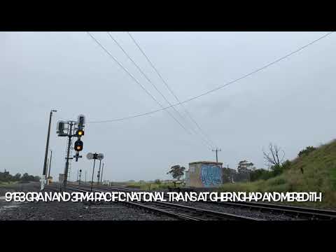 9153 Grain train crosses 3PM4 at Gheringhap (15/10/2021)