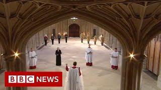 National anthem brings funeral of Prince Philip to a close - BBC News