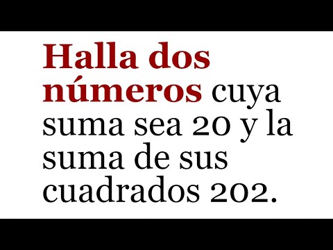 PROBLEMA DE RAZONAMIENTO MATEMÁTICO. Hallar dos números. Matemáticas Básicas