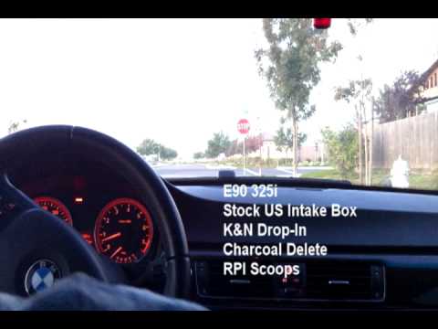 BMW e90 stock intake vs K&N Drop-in + Charcoal Delete
