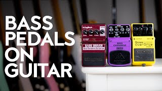 Video thumbnail for Bass pedals on guitar - Boss ODB-3, Behringer BOD 4000 and Digitech Bass Driver by We As A Company