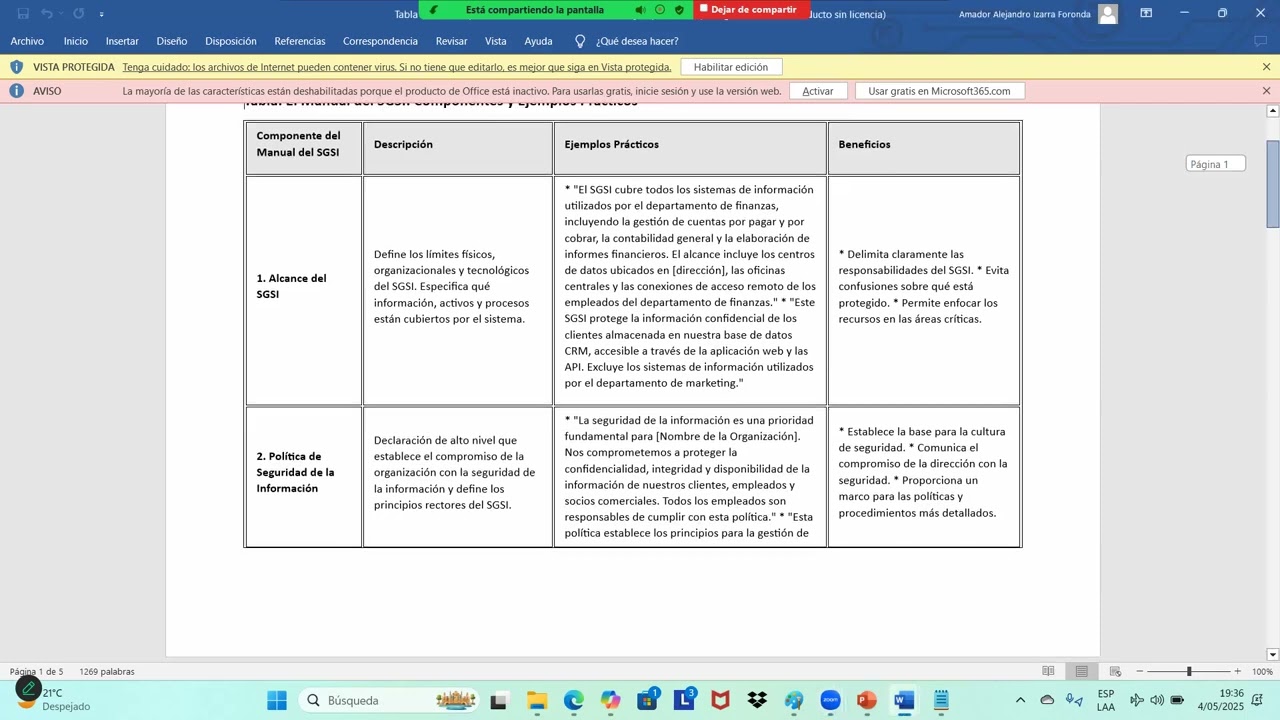 CISO - ISO 27001.2022 - Manual del SGSI - Componentes y ejemplos prácticos.