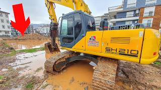 SU BASKINI NASIL OLUYOR ? HAFRİYAT ÇUKURU NASIL DOLDU?  SUMITOMO SH 210