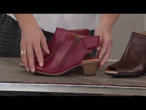 Earth Leather Peep-toe Booties - Kristy on QVC