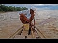 Net Fishing In The River Fishing By Boats Cambodia Traditional Fishing