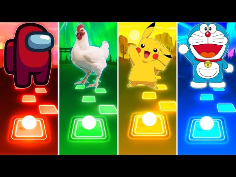 Among Us vs Chicken vs Pikachu vs Doraemon - Tiles Hop