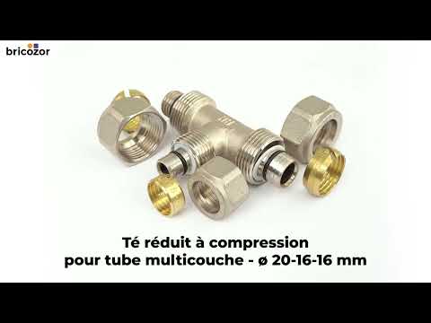 Té réduit à compression pour tube multicouche - diamètre 20-16-20 mm BOUTTÉ