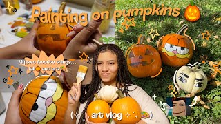 🎨 ⊹ ࣪ ˖paint pumpkins with me 🎃 (silly painting vlog)